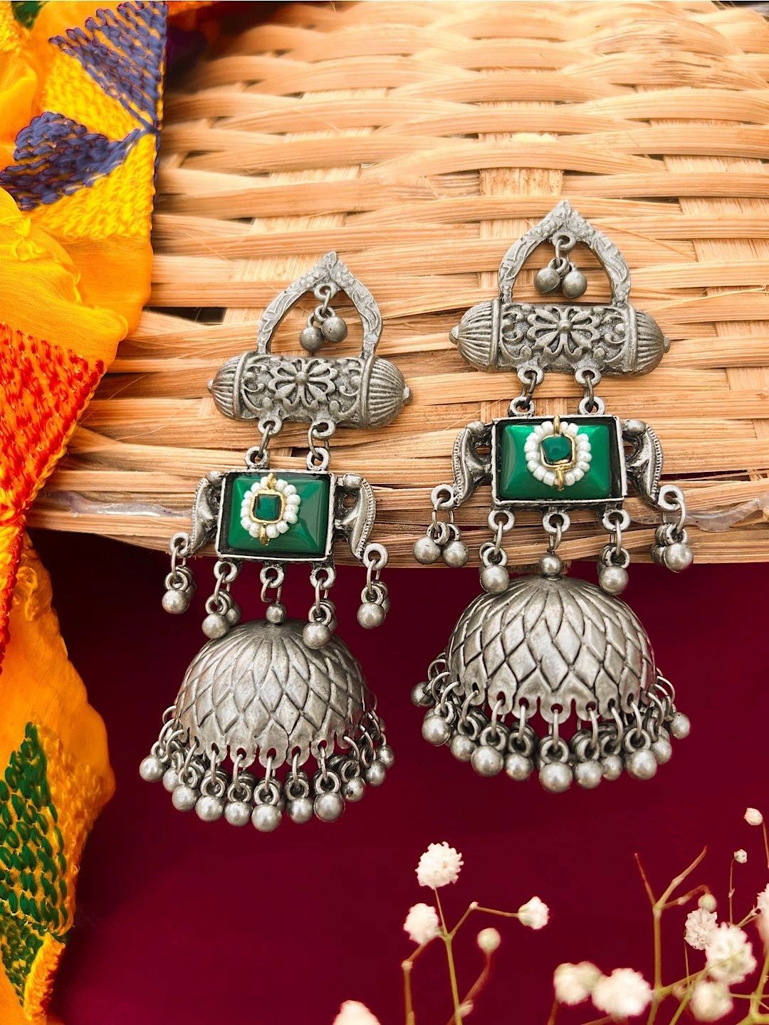 Silverays Accessories Geometric Jhumkas Earrings-picture-22