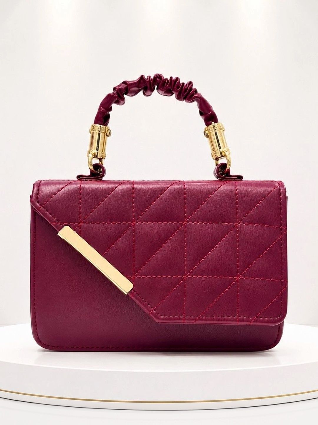 HERE&NOW Textured Structured Handheld Bag with Quilted-picture-41