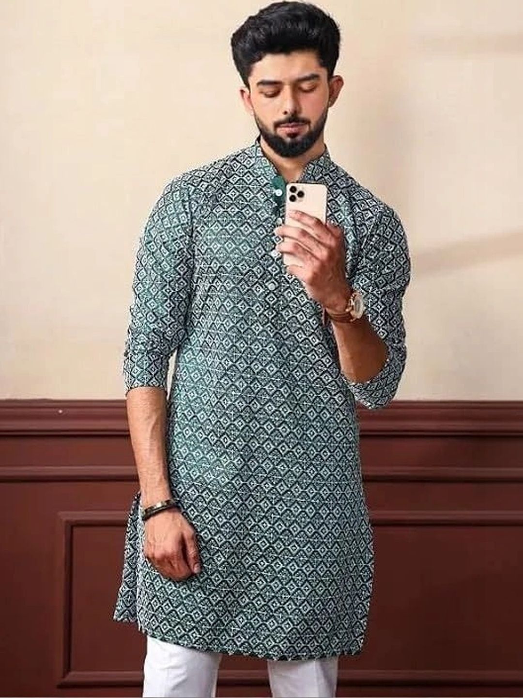 Shiv Leela Men Geometric Printed Kurta-picture-23