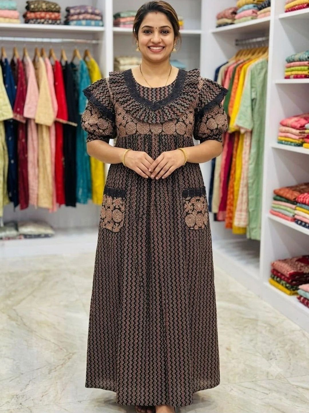 Silakaari Printed Maxi Nightdress-picture-25
