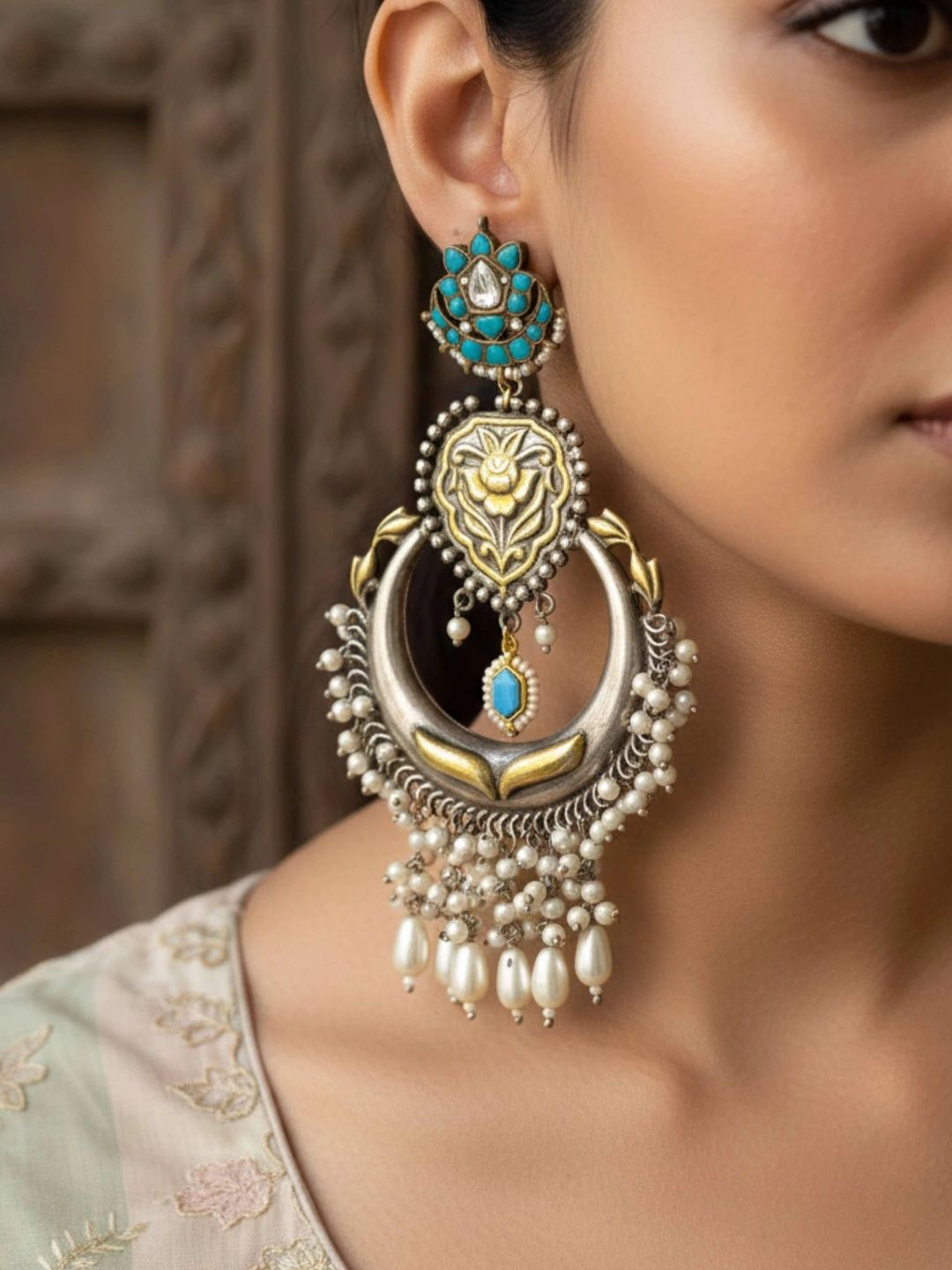 9ROCK Crescent Shaped Drop Earrings-picture-37