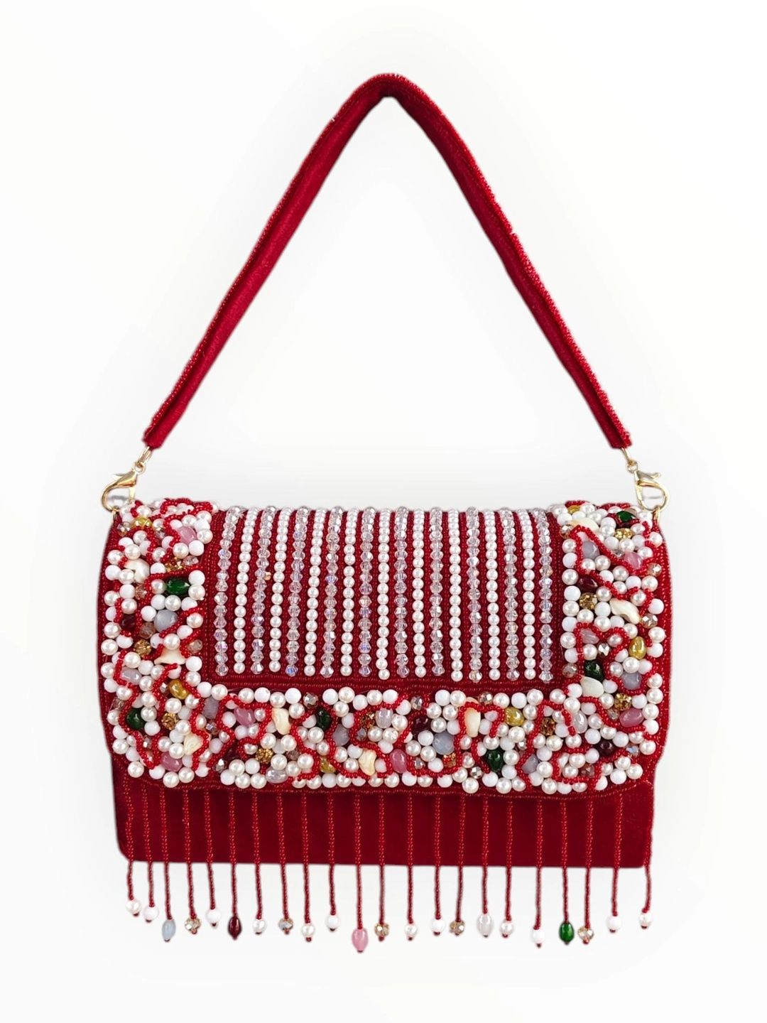 Naizoo Embellished Tasselled Envelope Clutch-picture-49