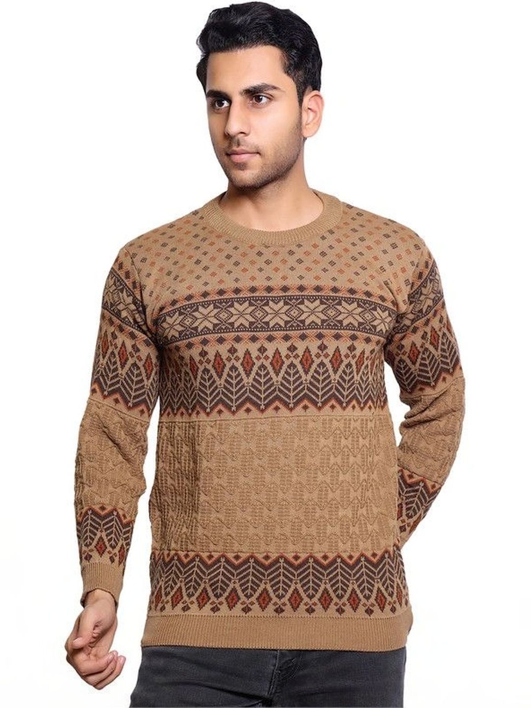 Grand Line Men Fair Isle Printed Pullover-picture-47