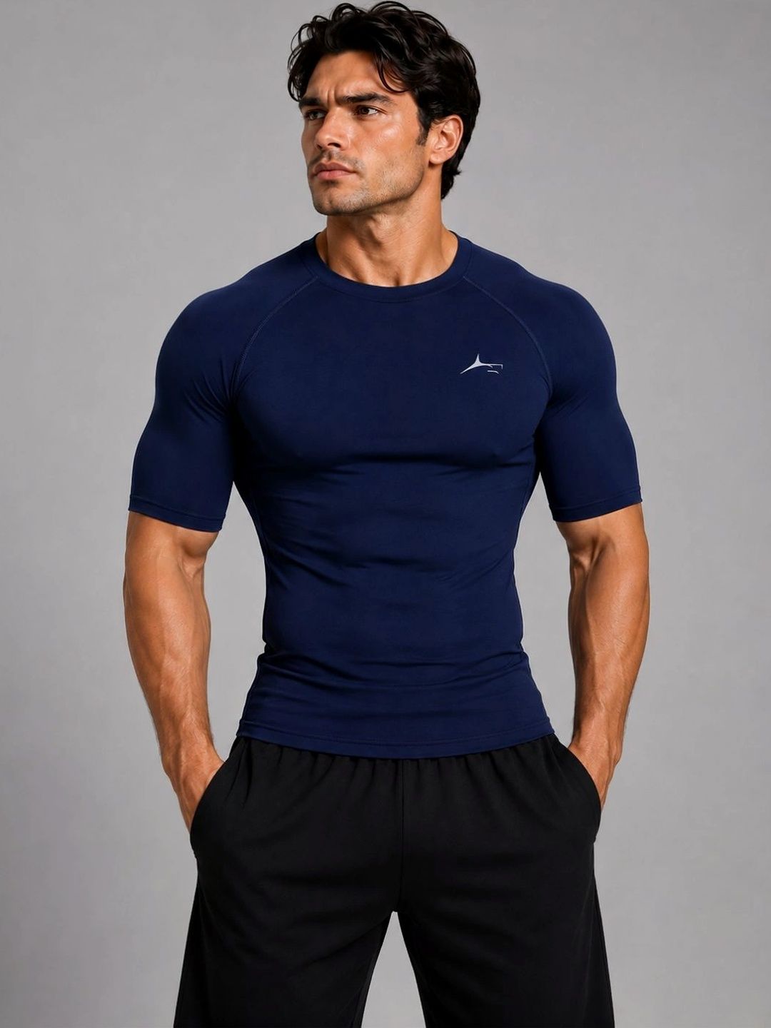 Prosharx Men Brand Logo Compression T-shirt-image-25
