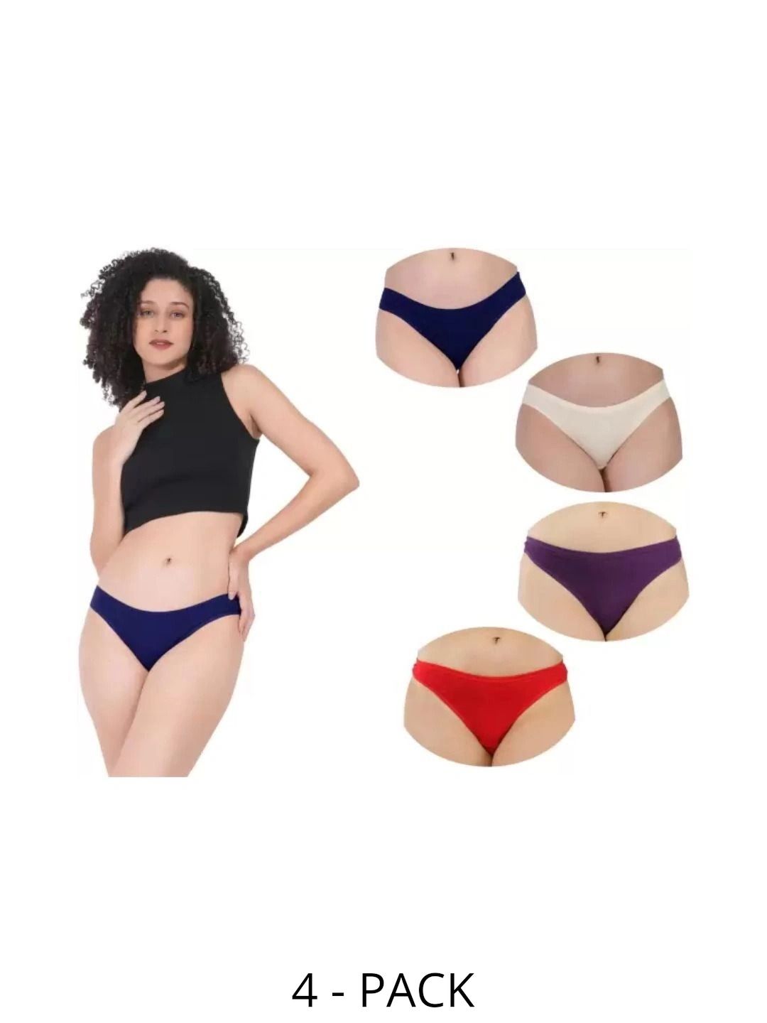 Bebron Women Pack of 4 Seamless Assorted Bikini-picture-29