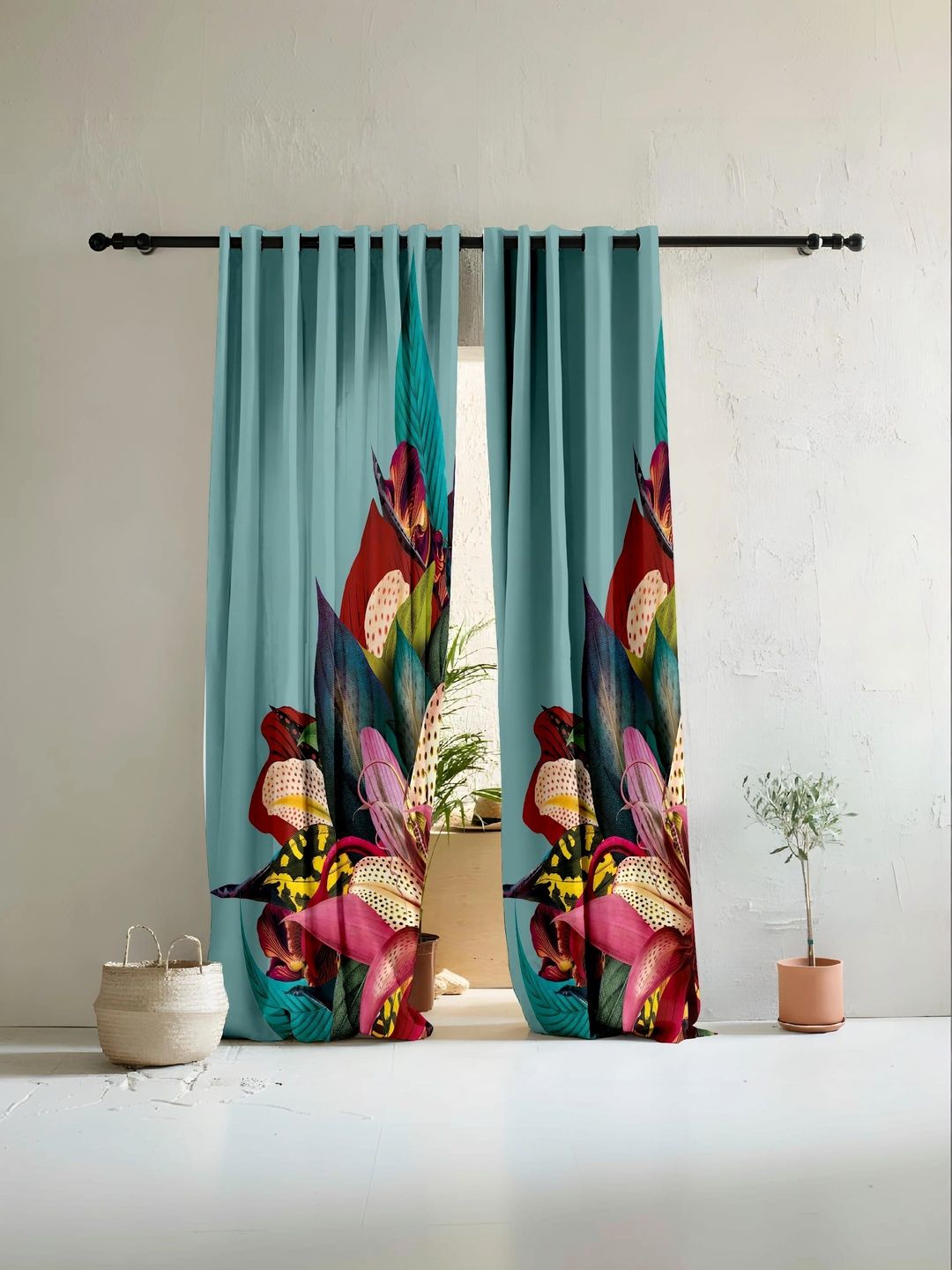 CURTAINRY Multicoloured Floral Window Curtain-image-4
