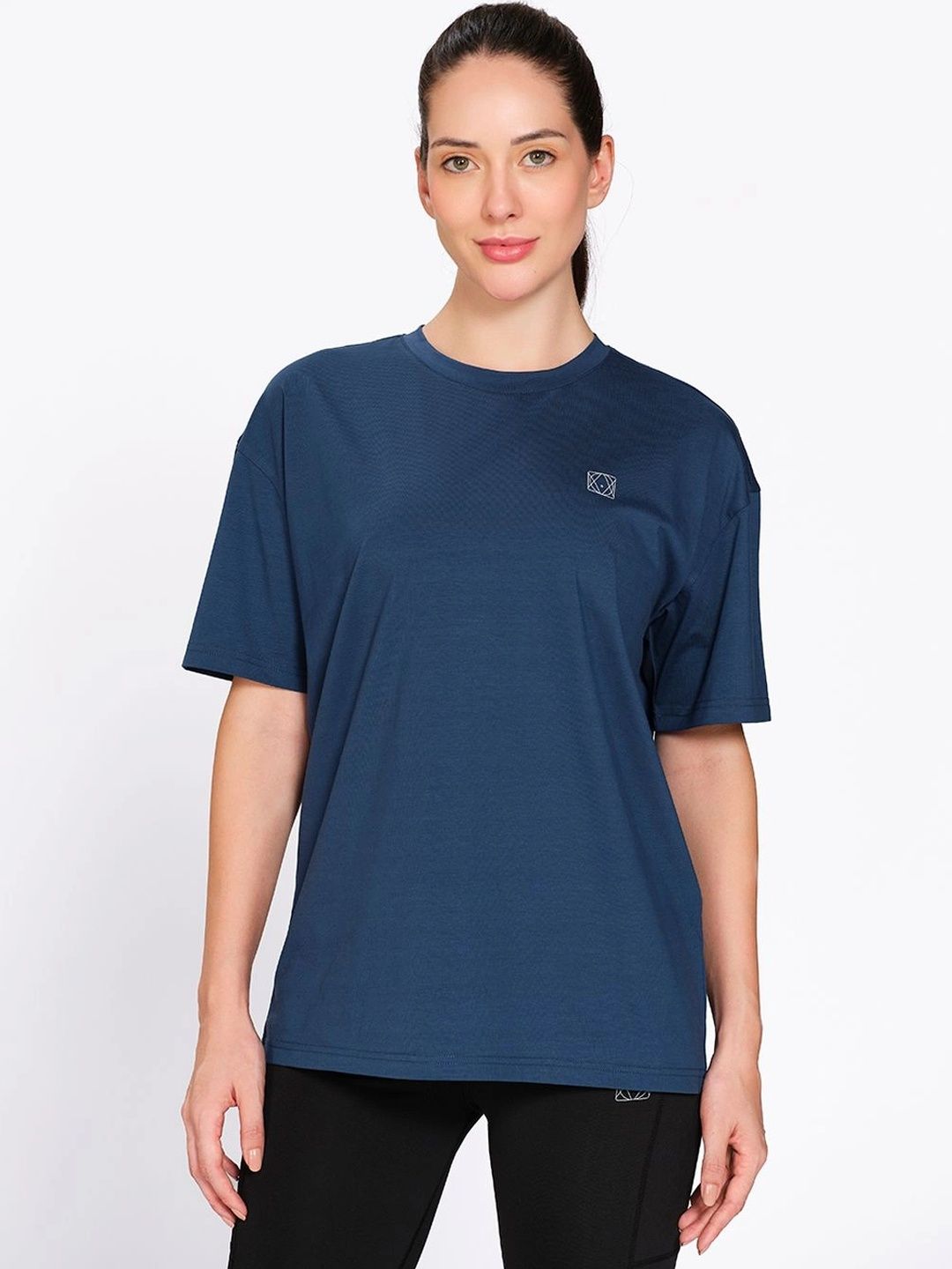 Munns & Mars Women Brand Logo Drop-Shoulder Sleeves T-shirt-picture-28