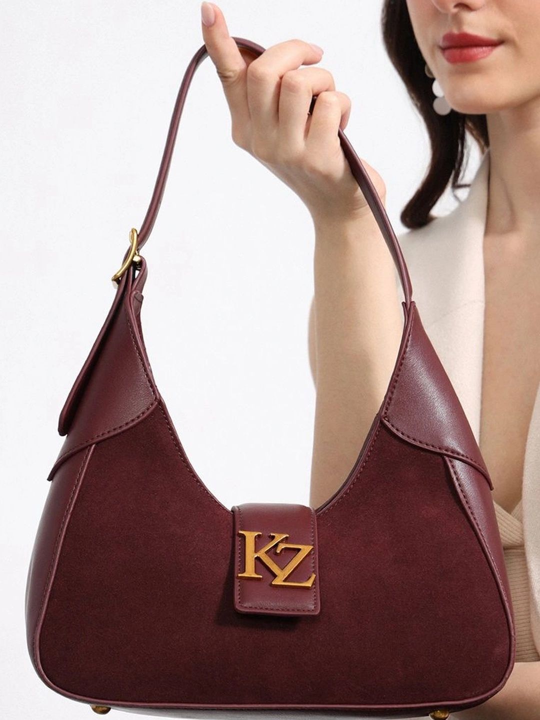 Kazo Textured Half Moon Shoulder Bag-picture-28
