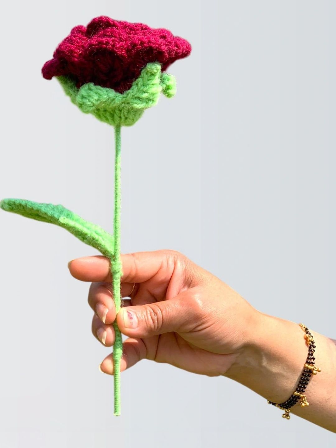 Agantuk Maroon 1 Pieces Rose Artificial Flower-picture-38