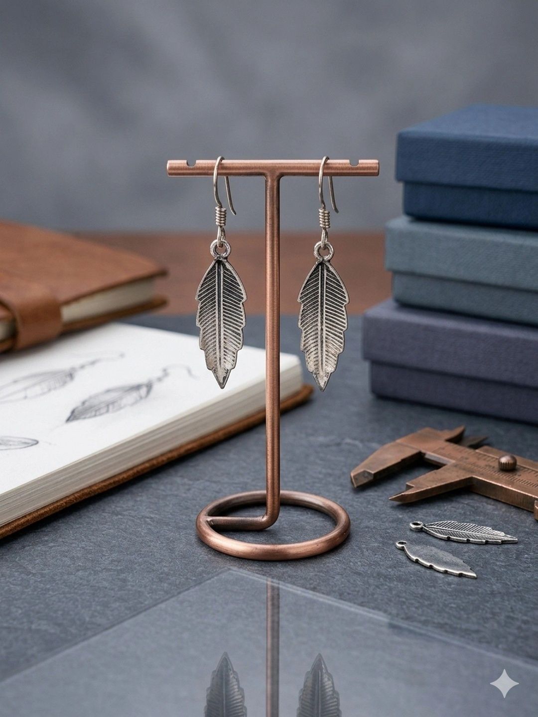 Zilverlinks 925 silver Jewellery Leaf Shaped Drop Earrings-image-29