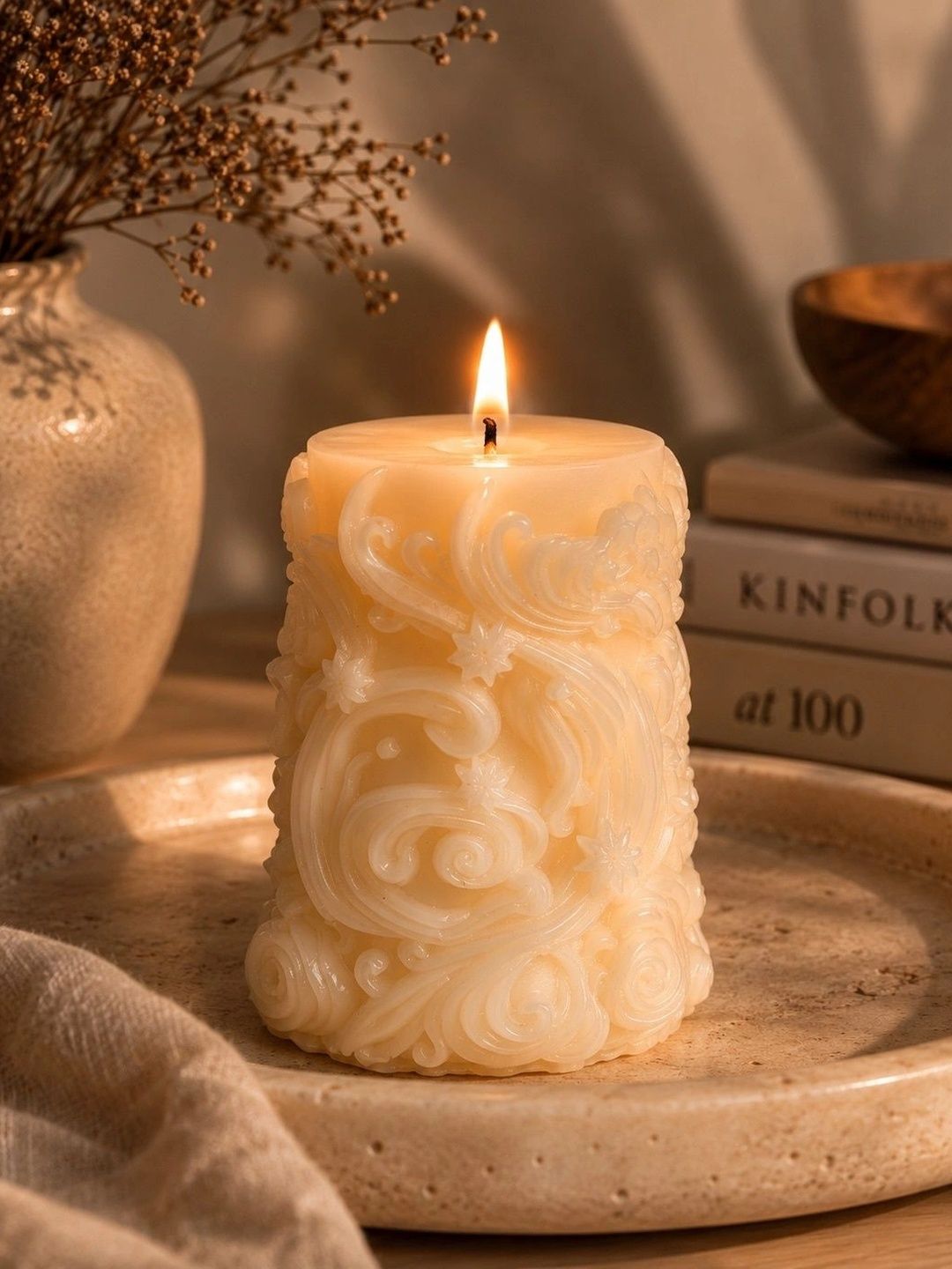 Grey Exim White 1 pieces Pillar Candle-picture-39