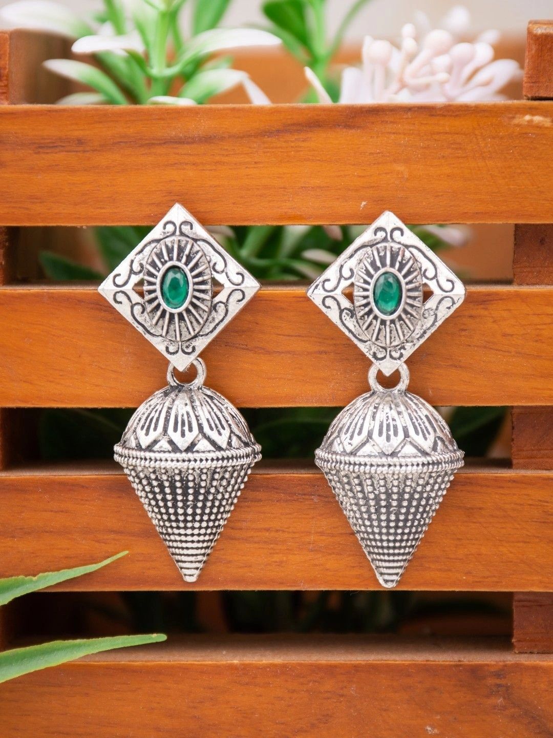 Sangria Geometric Drop Earrings-image-25