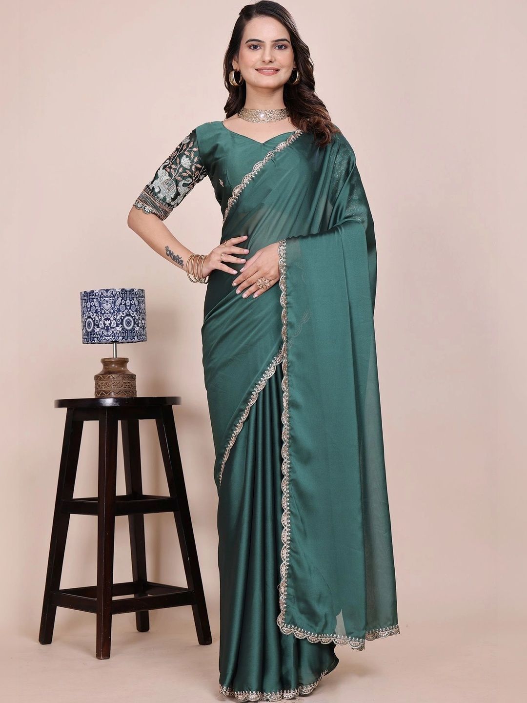 all about you Embroidered Poly Chiffon Designer Saree-picture-27