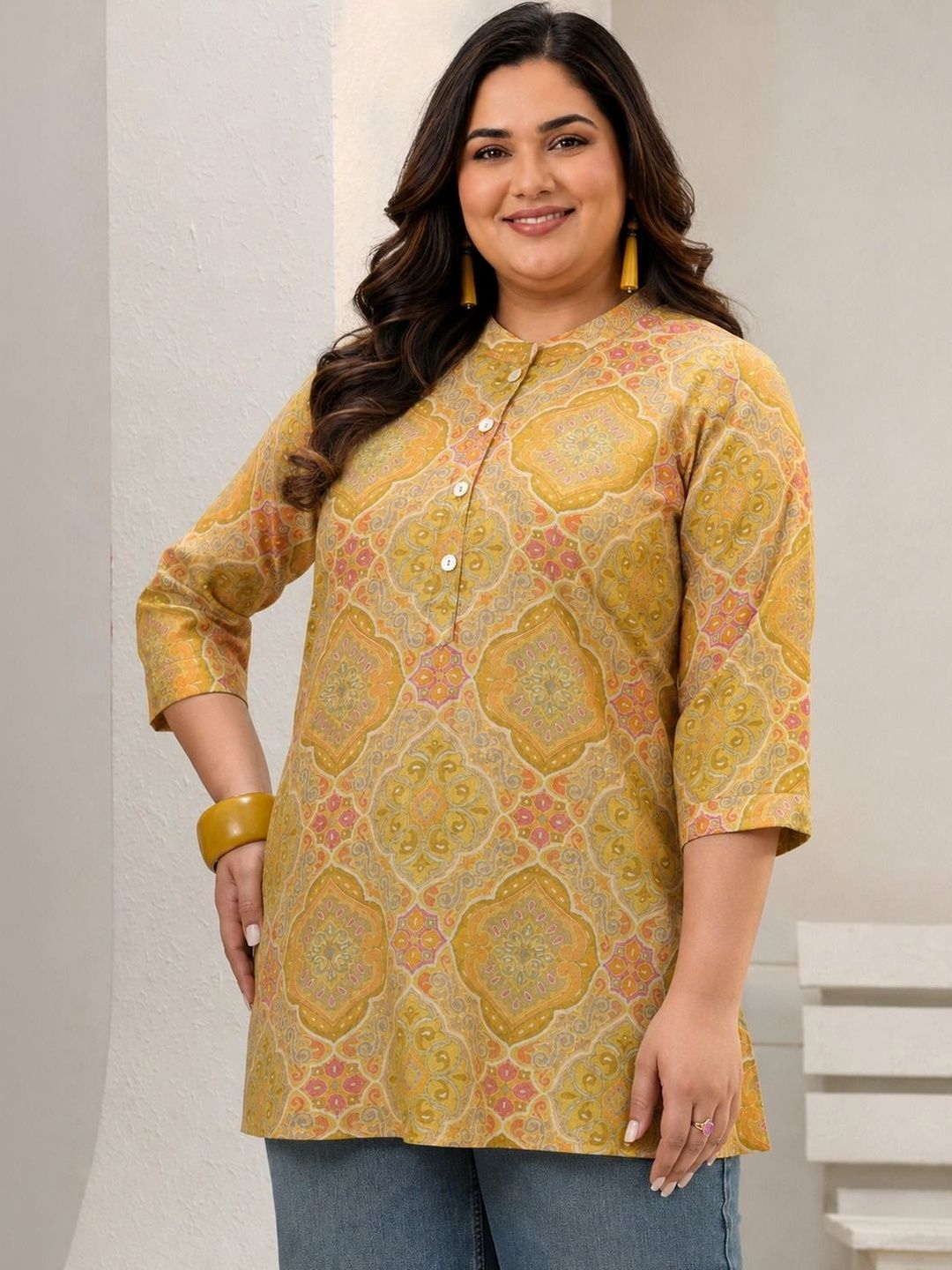 EXTRA LOVE BY LIBAS Ethnic Motifs Printed Kurti-picture-0