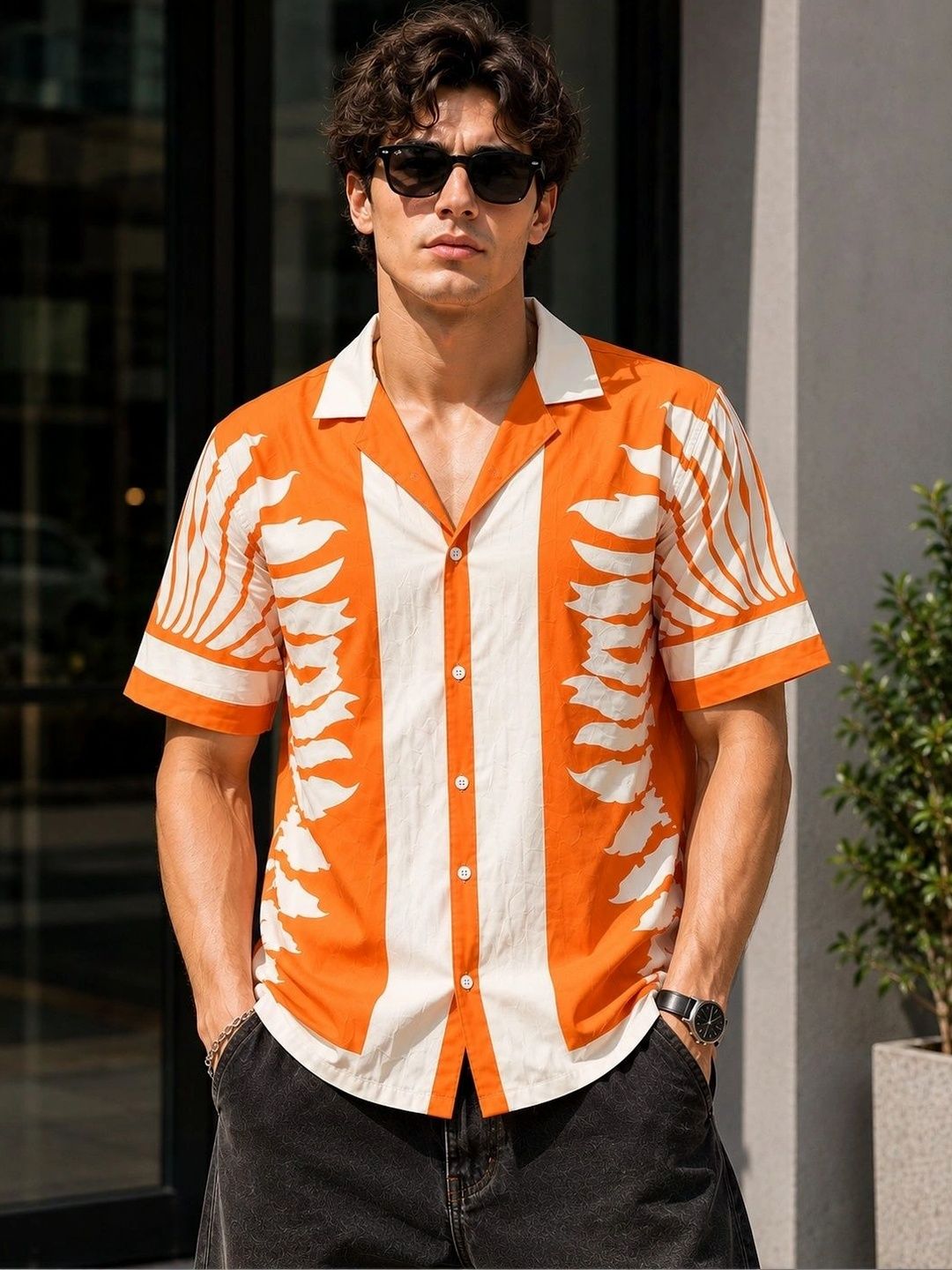 HENSHIKA Men Relaxed Floral Printed Casual Shirt-picture-39