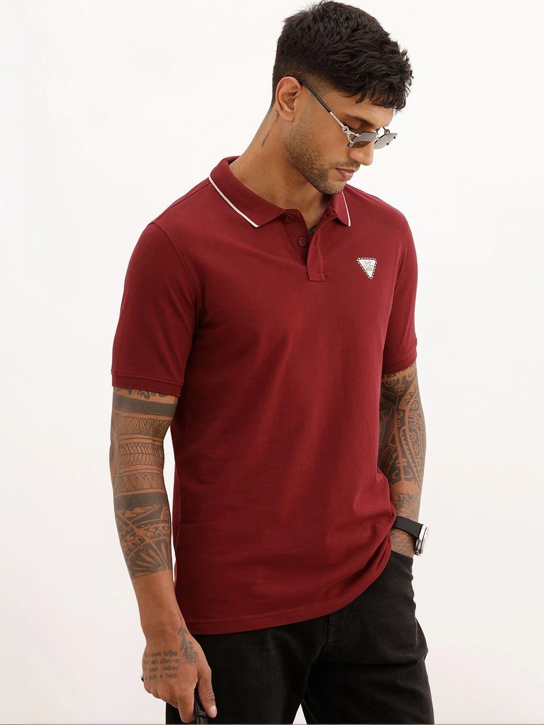 WROGN Men Brand Logo Polo Collar Slim Fit T-shirt-picture-10