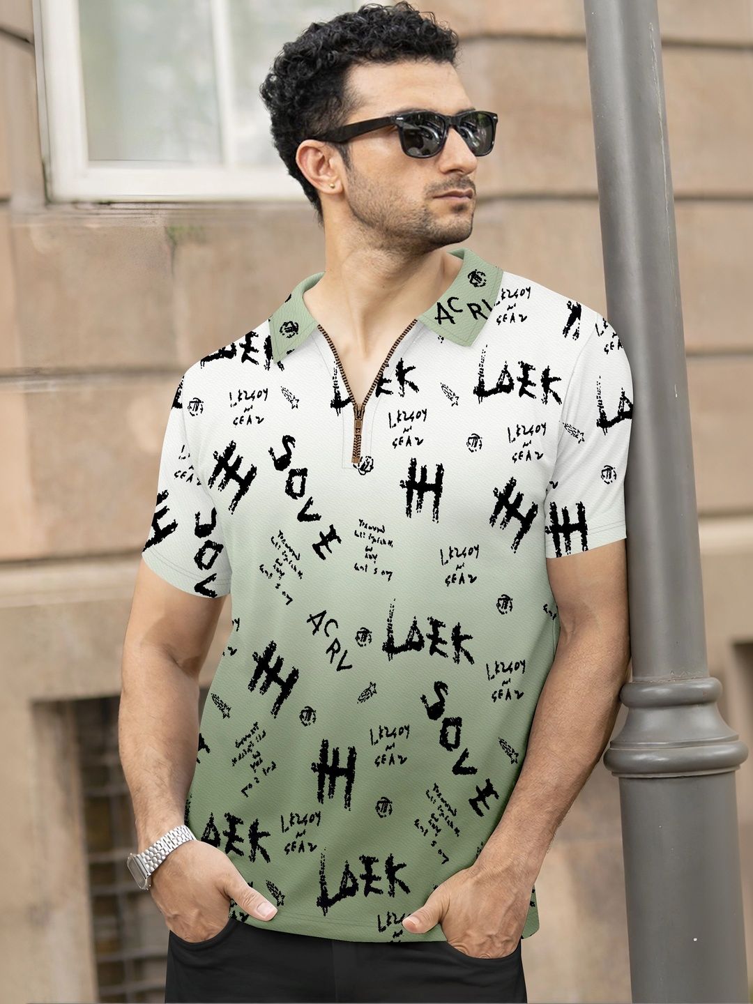 HAPPY KHAJANA Men Typography Printed Polo Collar T-shirt-picture-8