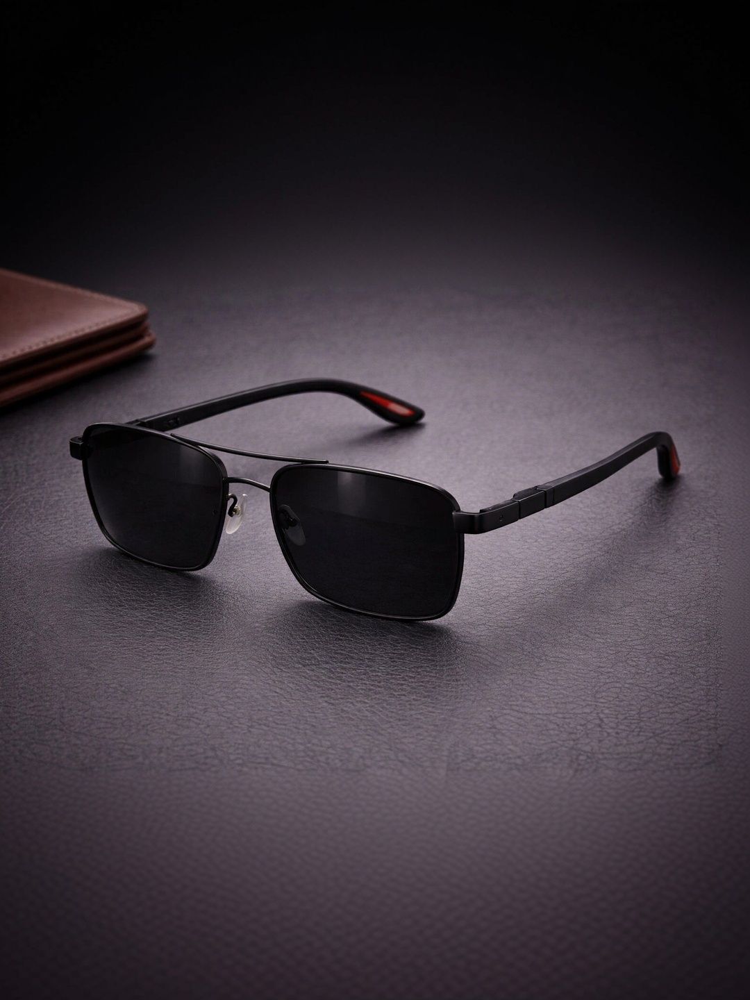 KOPEK Unisex Black Lens & Black Aviator Sunglasses with-image-43