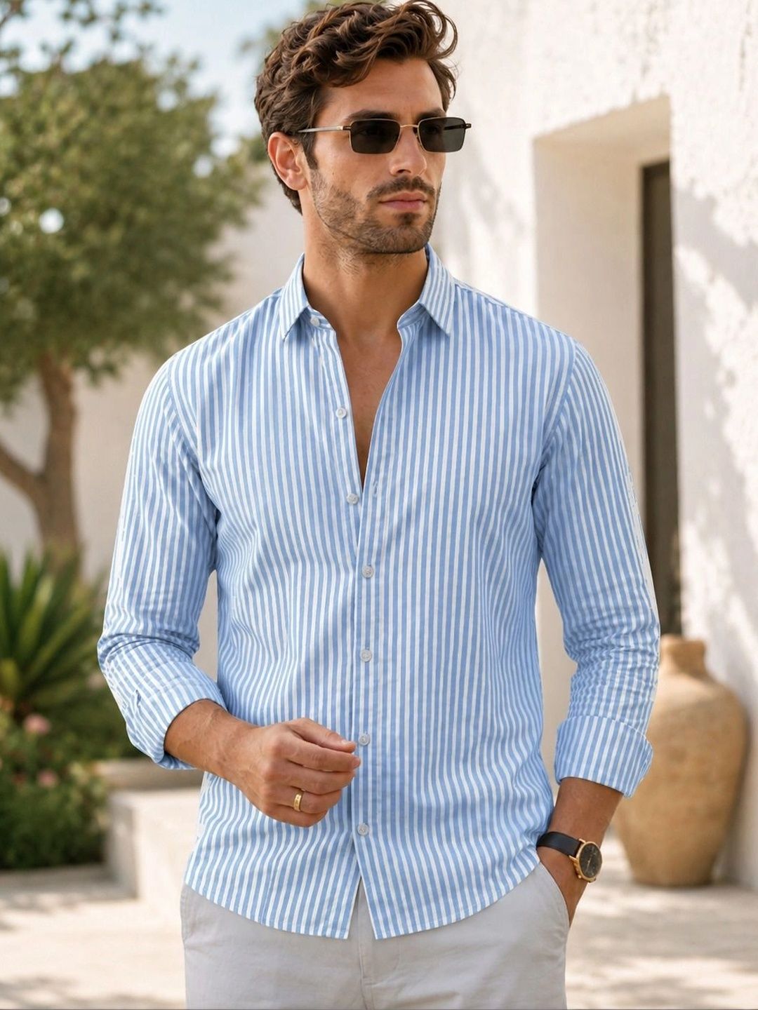 ONYX WEAR Men Striped Casual Shirt-picture-25