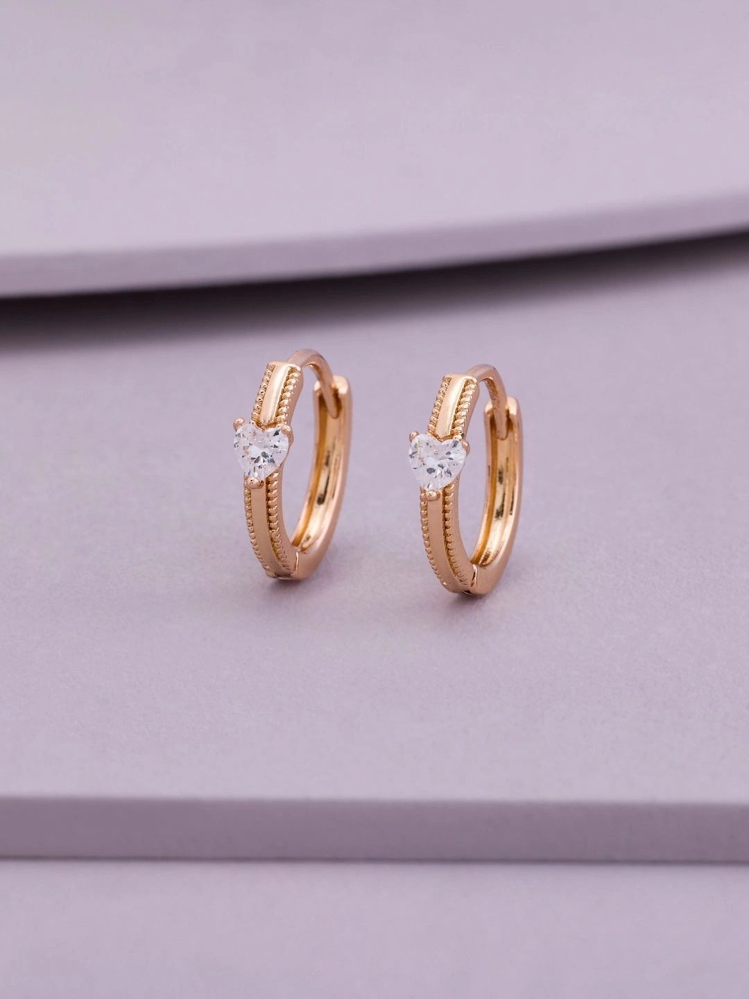 Kushal's Fashion Jewellery Heart Shaped Hoop Earrings-picture-28