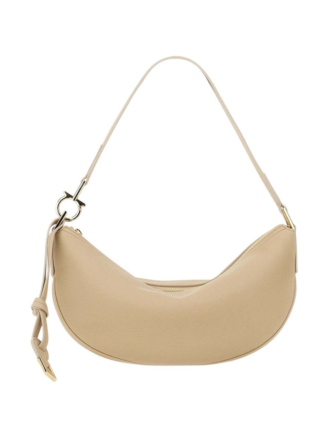 Ferragamo Textured Leather Half Moon Shoulder Bag-picture-29