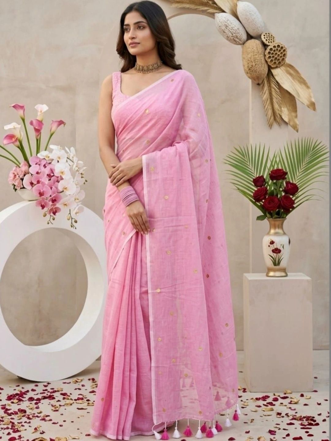 KALINI Pure Cotton Khadi Saree-image-19