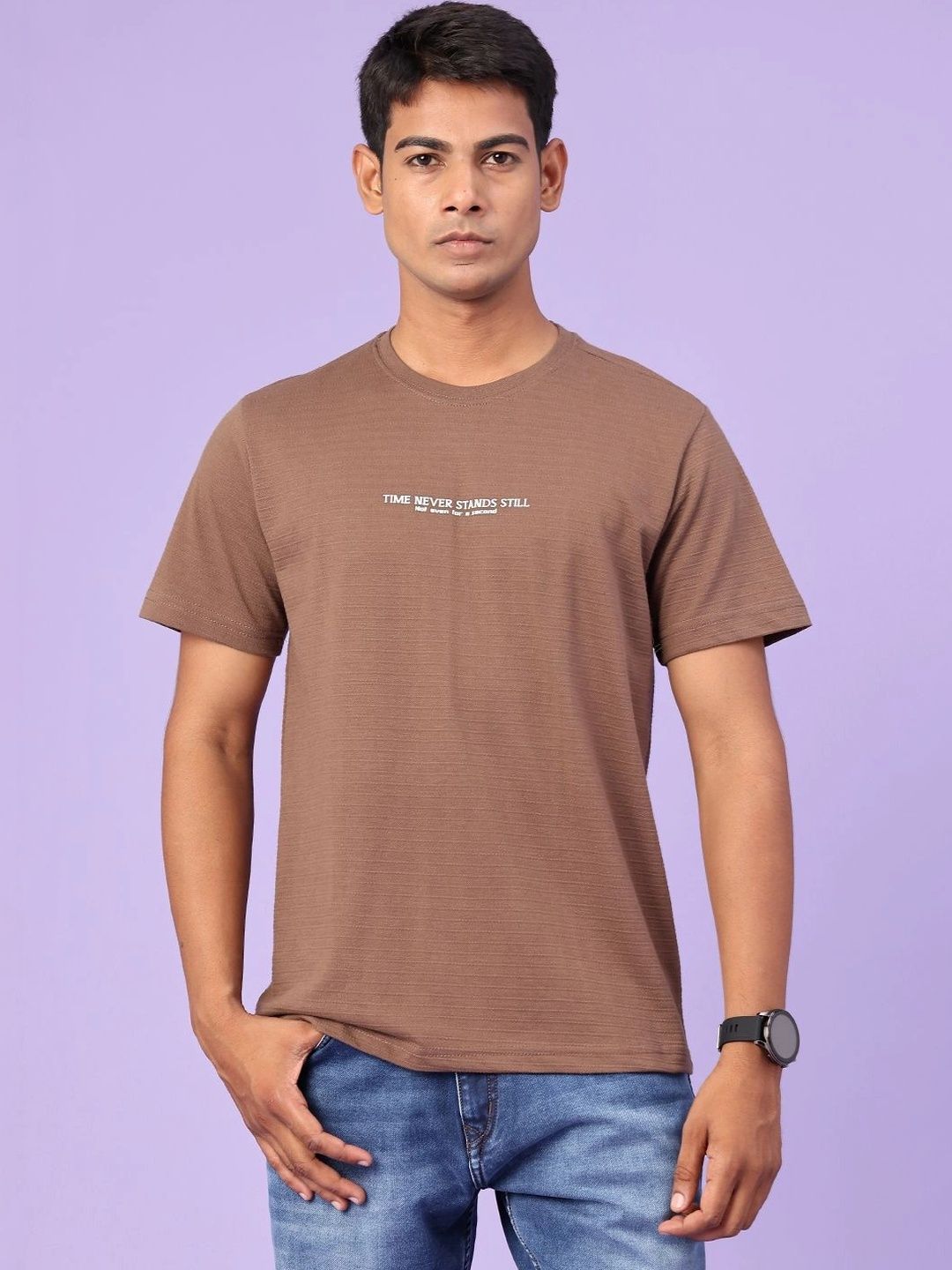 V-Mart Men Typography Slim Fit T-shirt-image-36