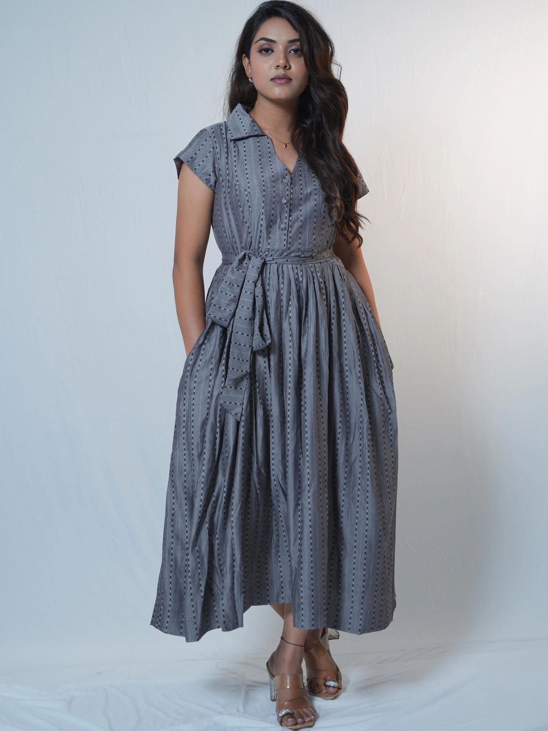 CHIC THREADS A-Line Midi Dress-image-41