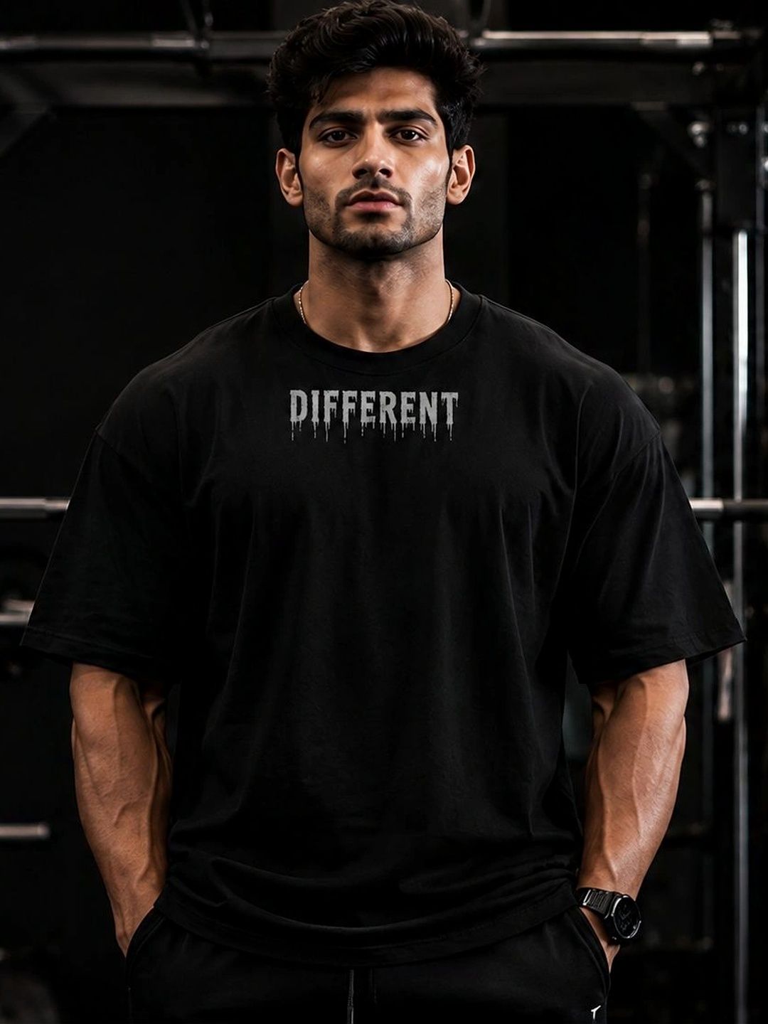 KVLTVR Men Typography Printed Drop-Shoulder Sleeves T-shirt-image-19