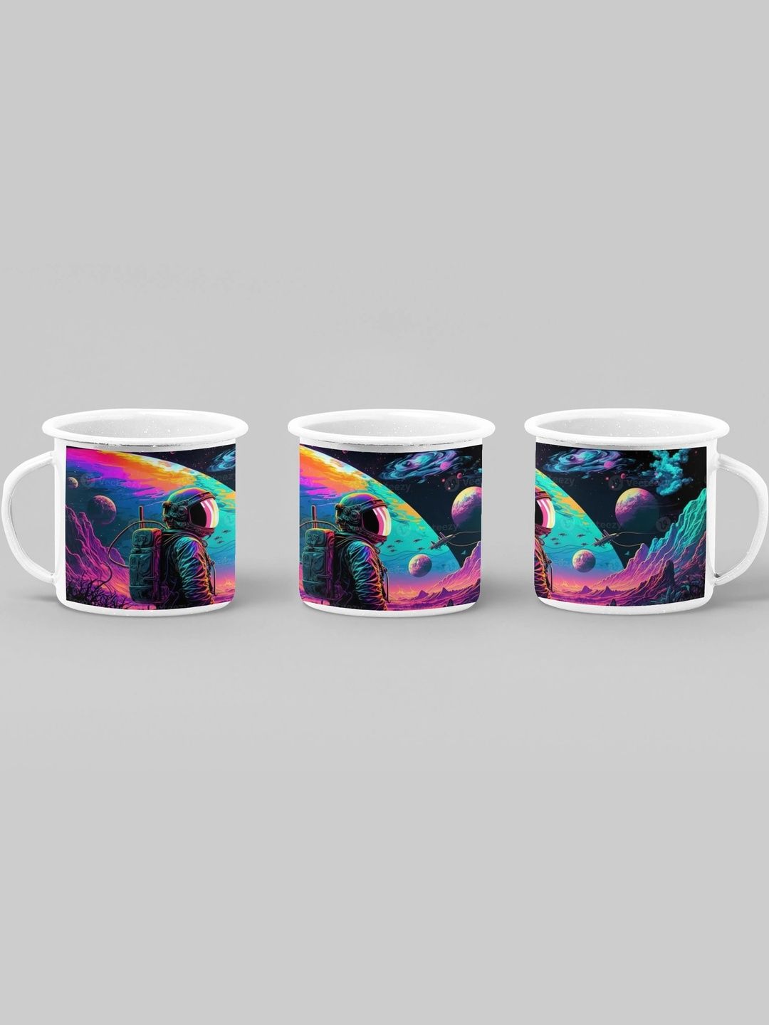 TAJNAN White Printed Ceramic Glossy Mugs Set of Cups and Mugs-picture-4