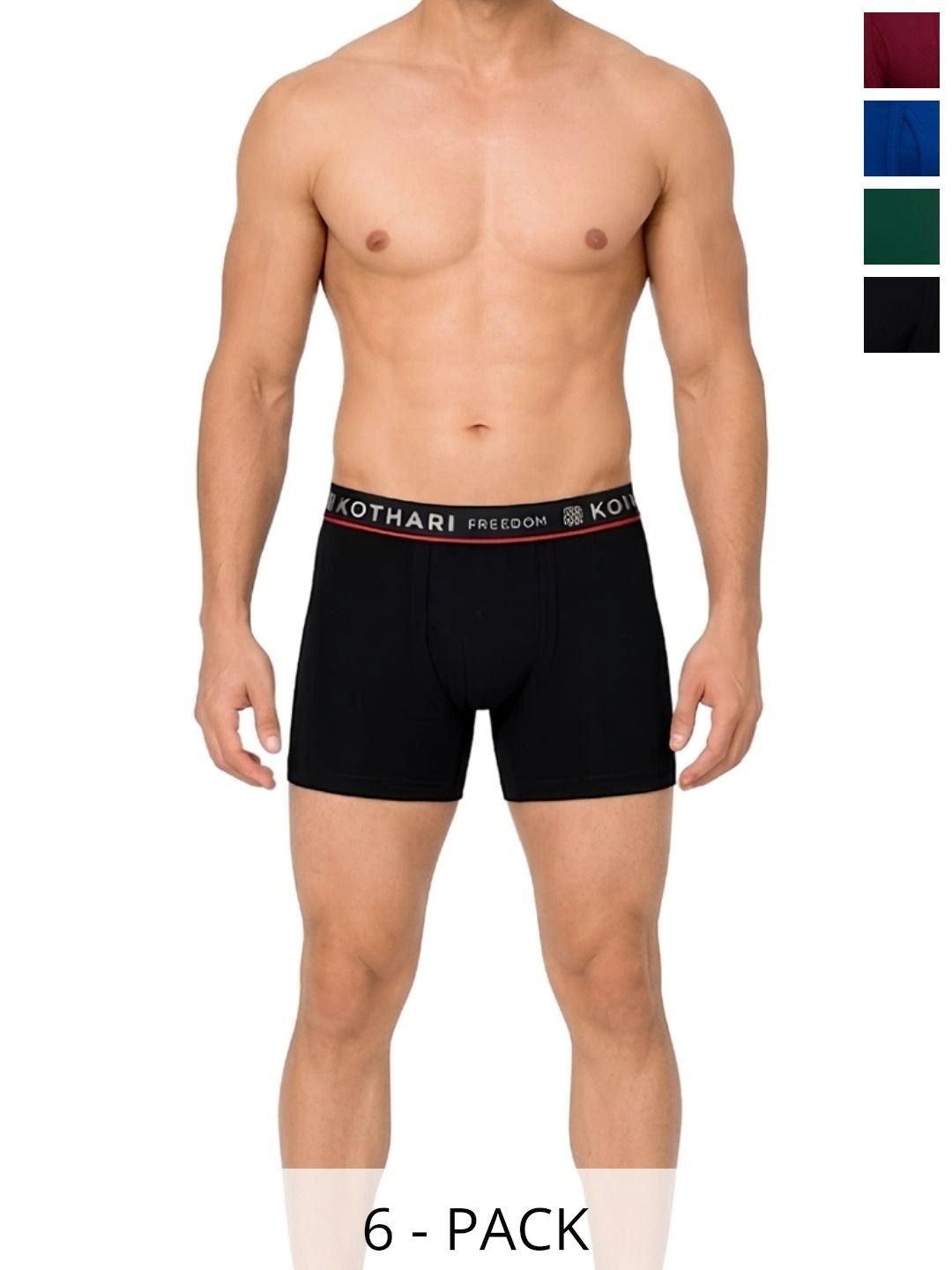 Kothari Pack of 6 Cotton Assorted Solid Trunks-picture-13