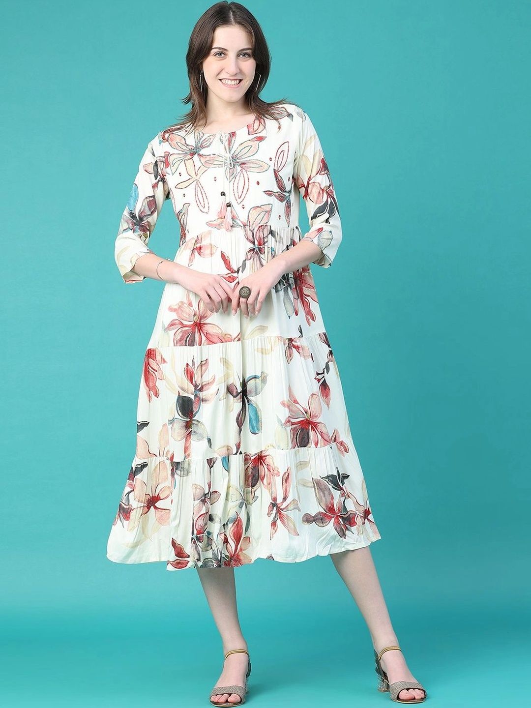 V-Mart Floral Print A-Line Dress-picture-55