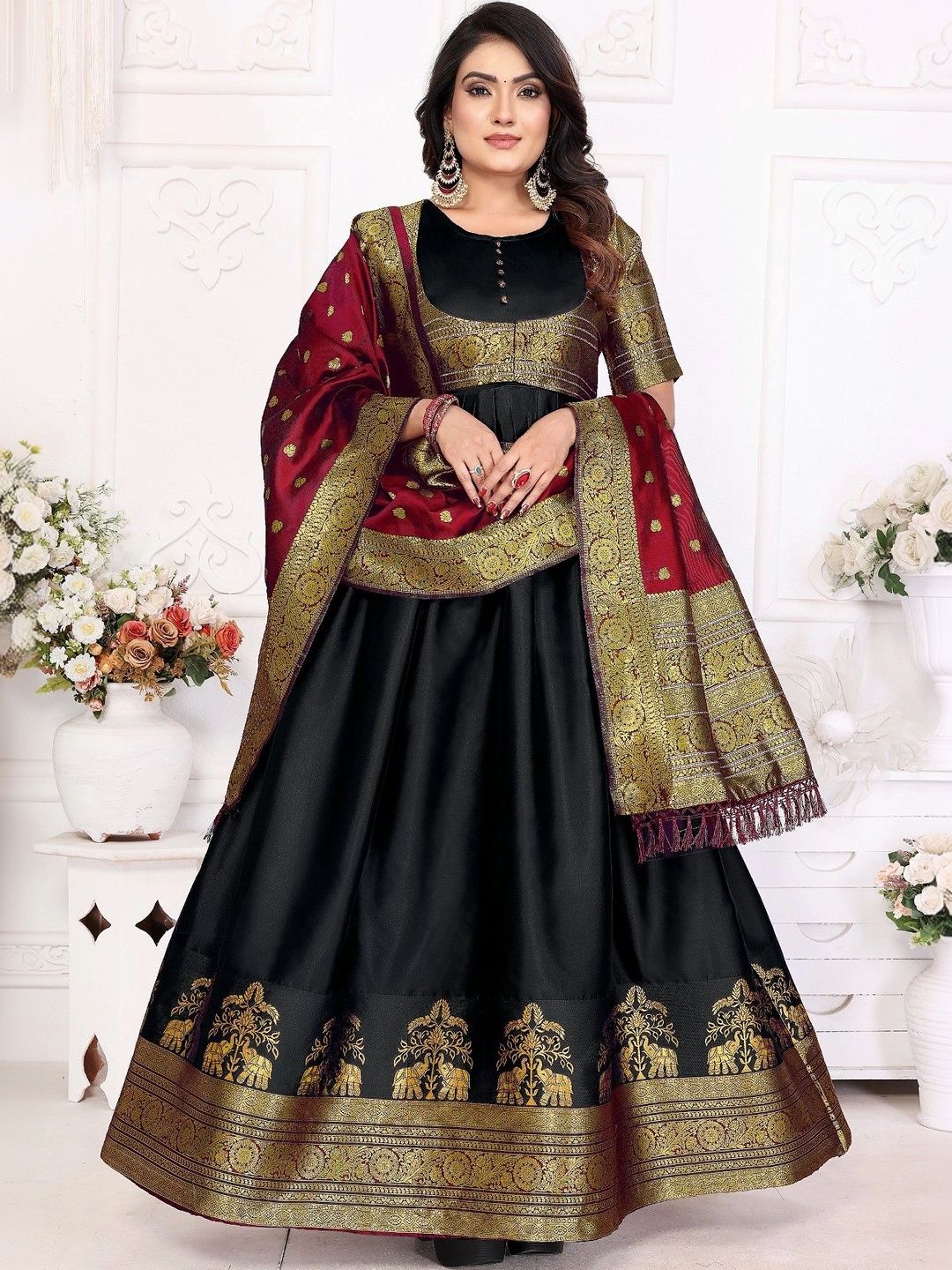 Kinjhit Fashion Woven Design A-Line Ethnic Dresses-picture-36