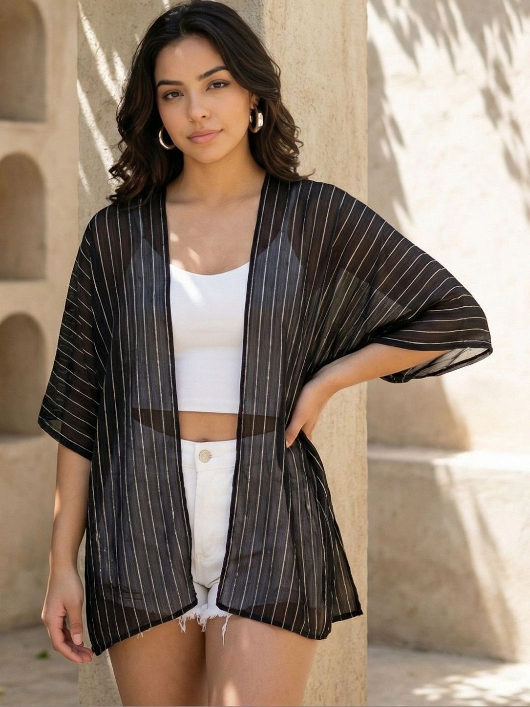 SZN Women Striped Shrug-picture-24