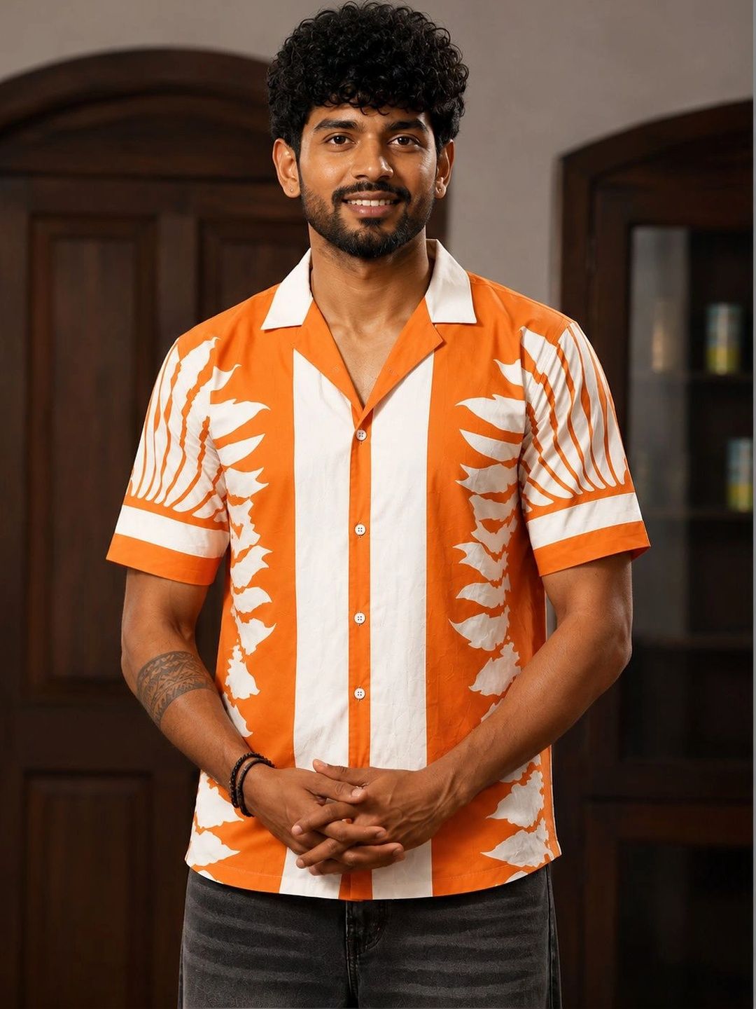 HENSHIKA Men Relaxed Printed Casual Shirt-picture-36