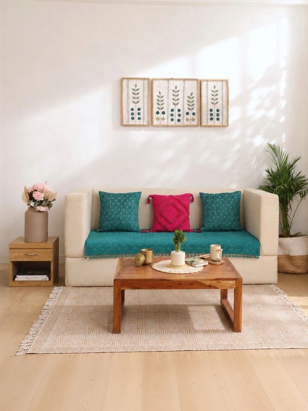eyda Green 4 Piece Sofa Cover Without Arms-picture-57