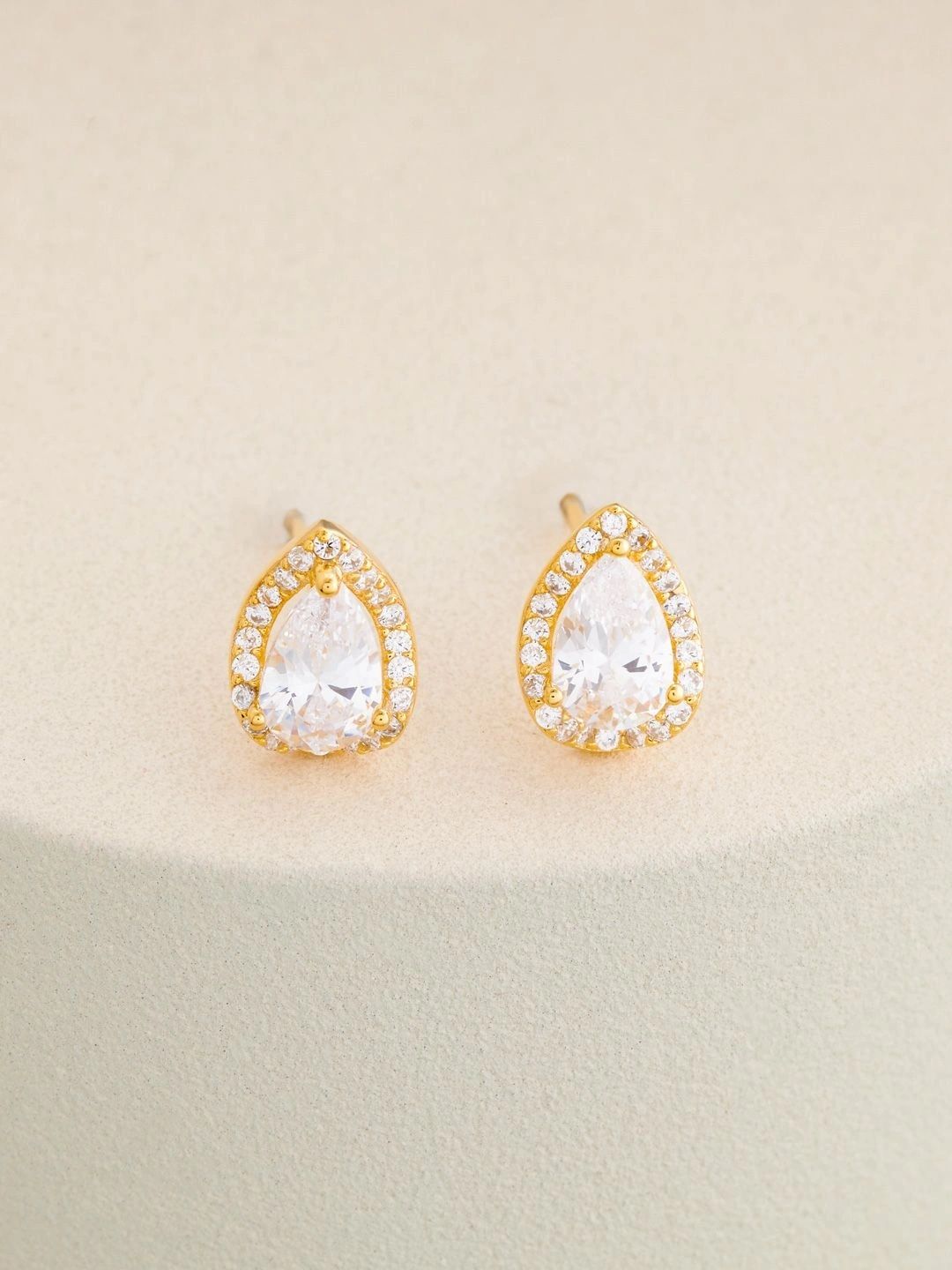 Kushal's Fashion Jewellery Teardrop Shaped Studs Earrings-picture-16