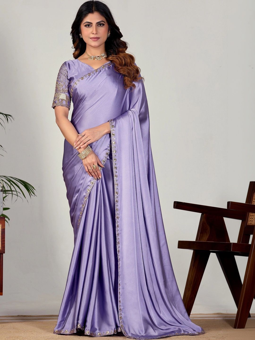 Mitera Embroidered Satin Designer Saree-picture-18