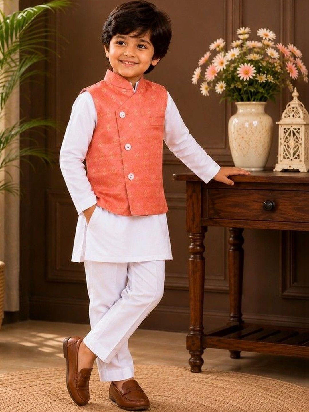 KALINI Boys Regular Pure Cotton Kurta with Trousers-picture-50