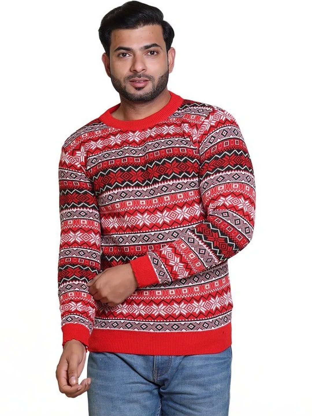 Grand Line Men Fair Isle Printed Pullover-picture-57