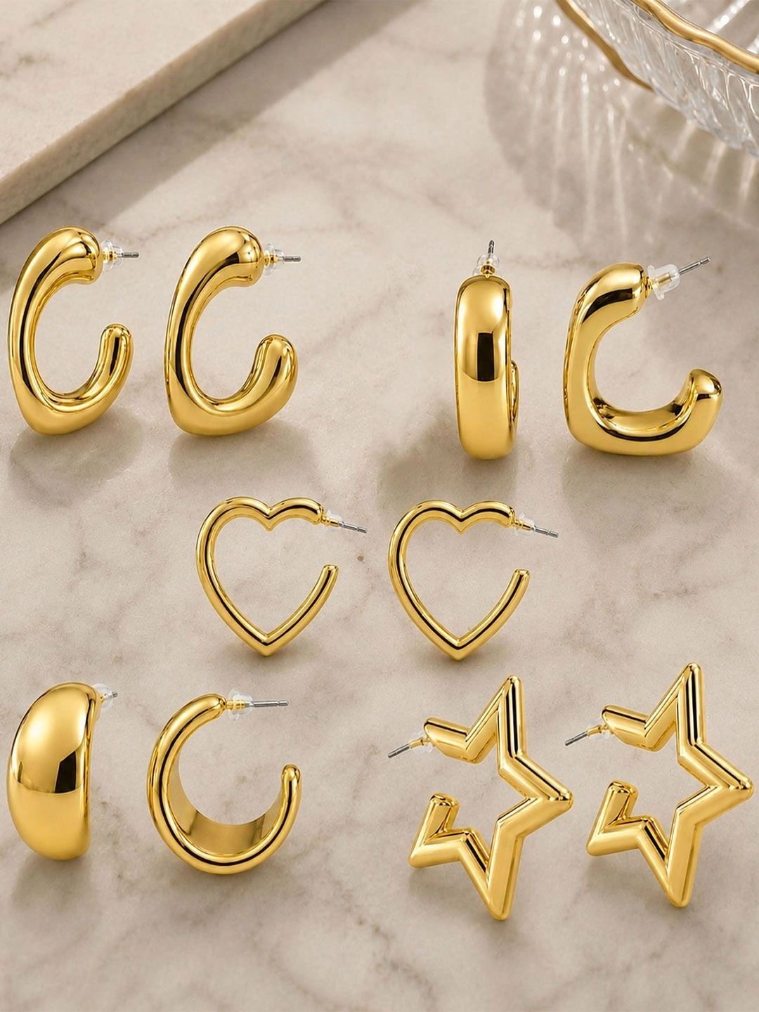 VAMA Geometric Half Hoop Earrings-picture-27