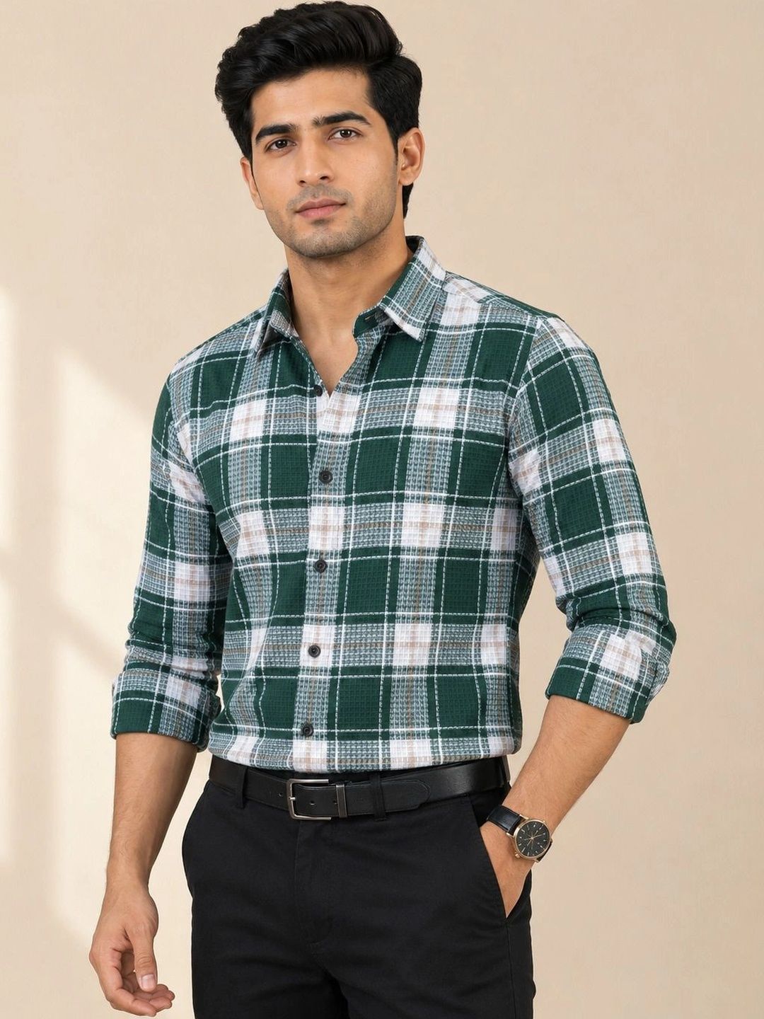 TUSHREE BOUTIQUE Men Classic Checked Casual Shirt-picture-29