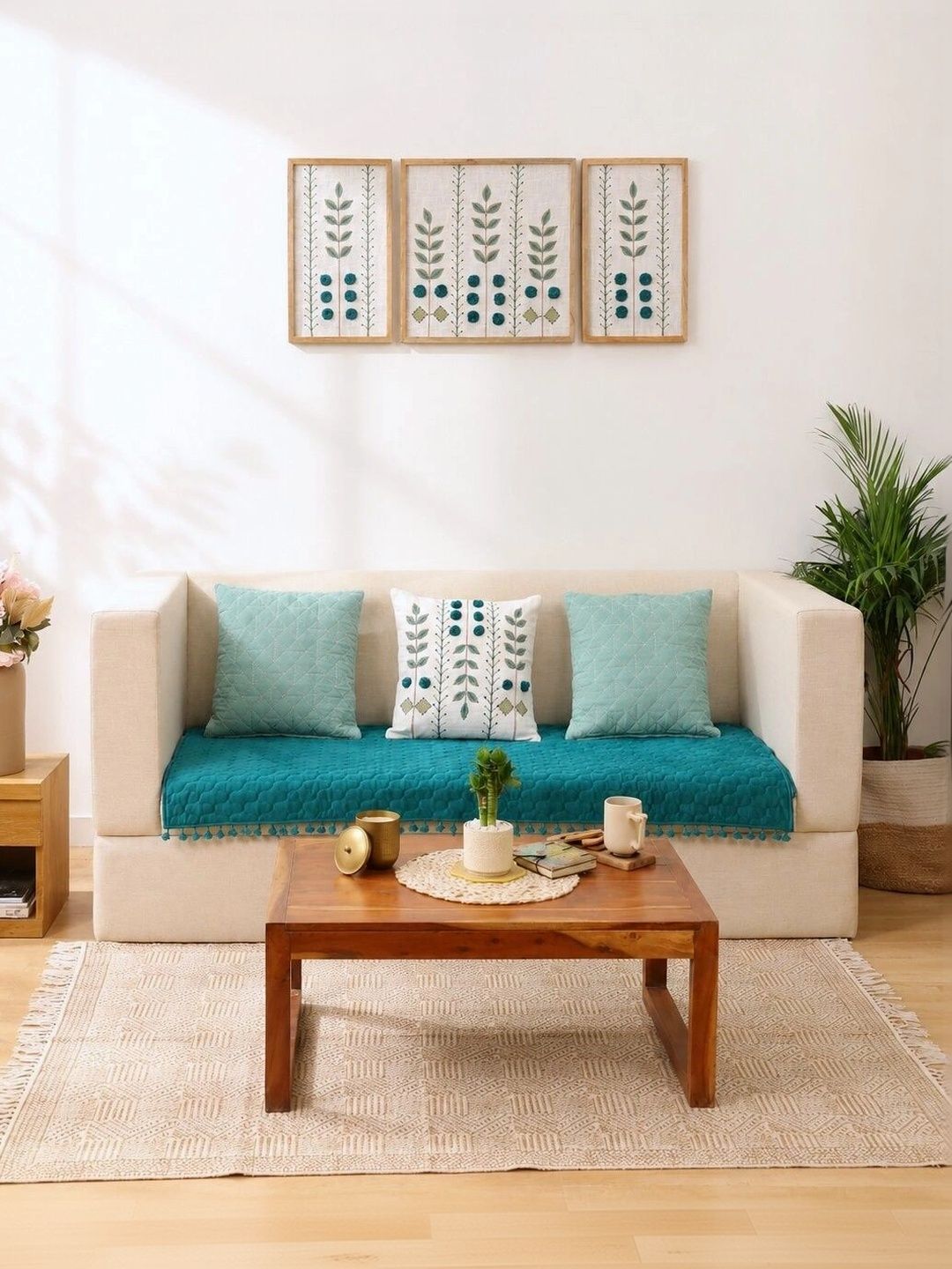 eyda Green 4 Piece Sofa Cover Without Arms-picture-46