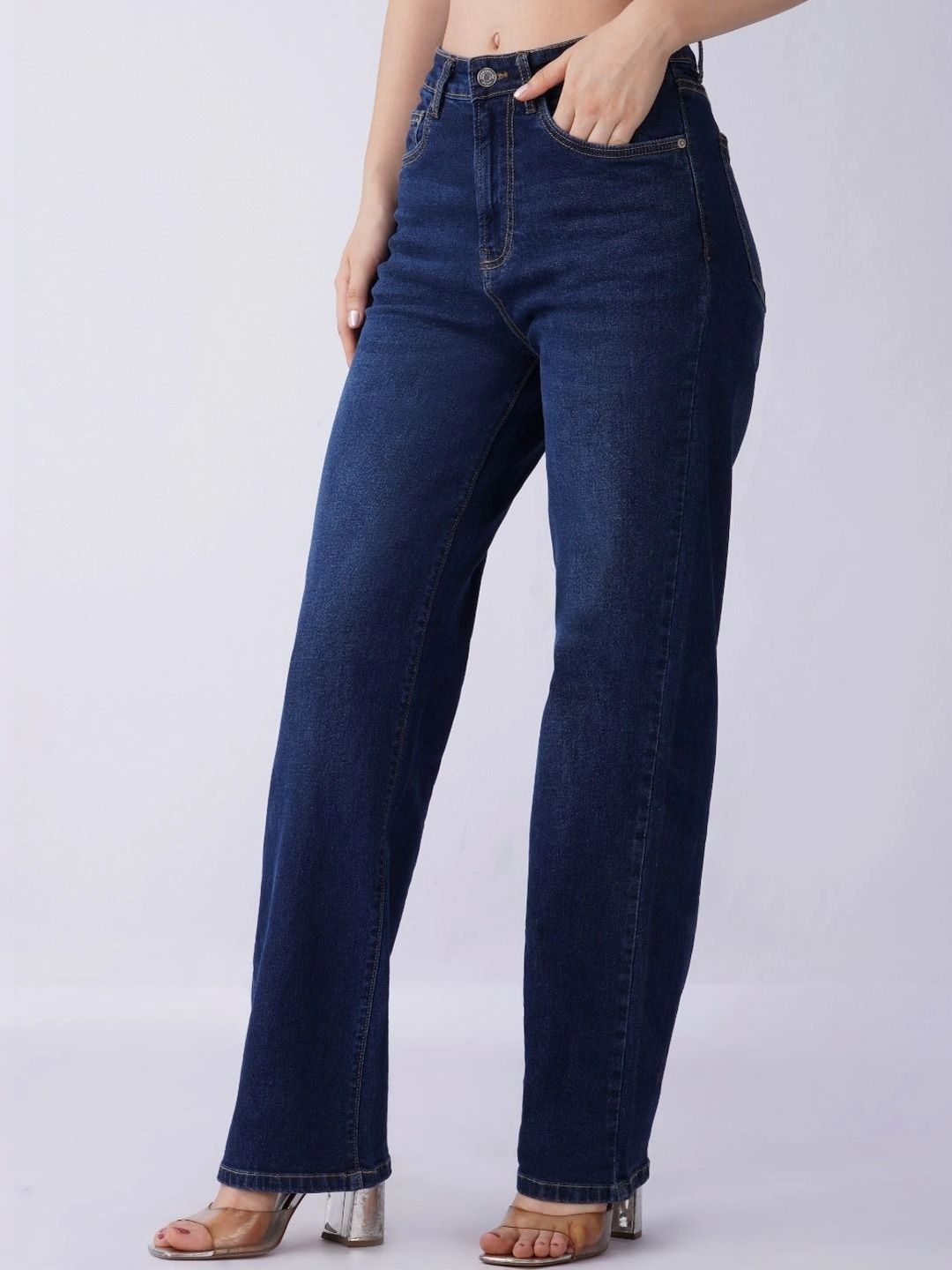 POSE CASUALS Women Straight Fit High-Rise Jeans-picture-21