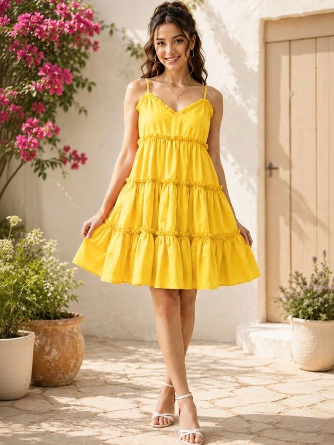 NoBarr Ruffled Fit & Flare Dress-image-17