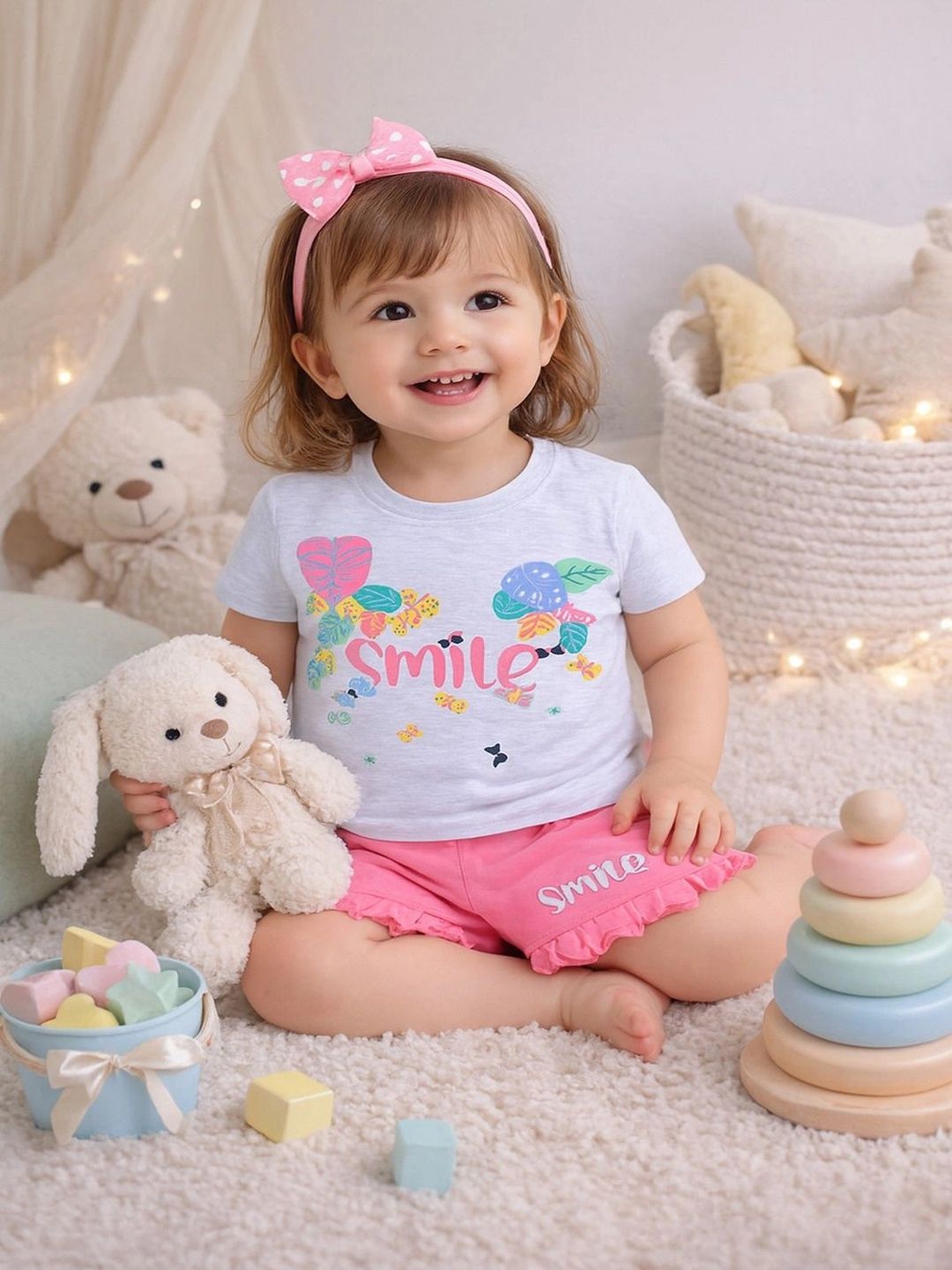 Todd N Teen Girls Printed T-shirt with Shorts-picture-53