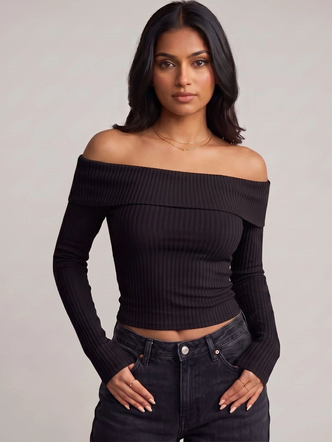 Saguza Off-Shoulder Crop Top-picture-48