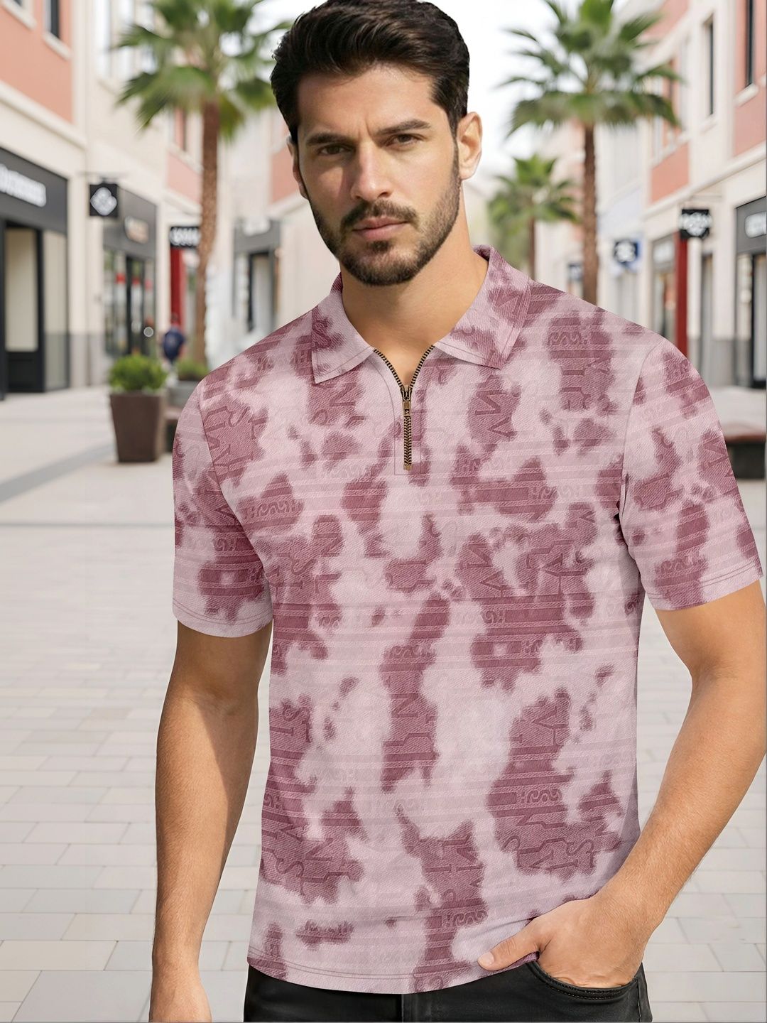 MODALEN Men Printed Polo Collar T-shirt-picture-43