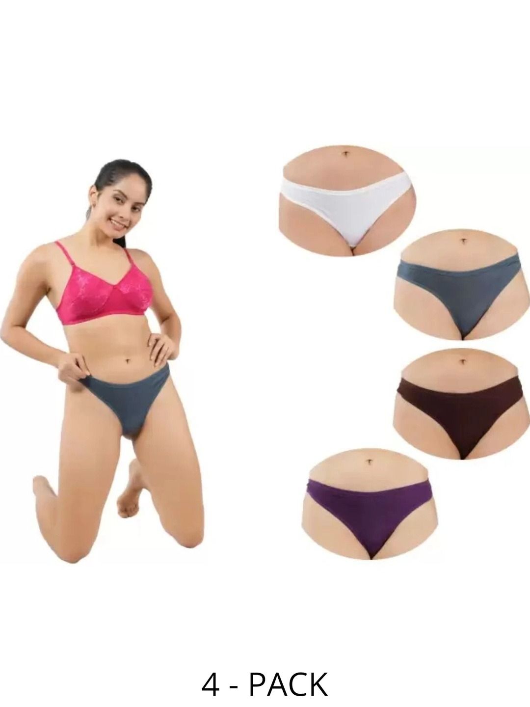 Bebron Women Pack of 4 Seamless Assorted Bikini-picture-41