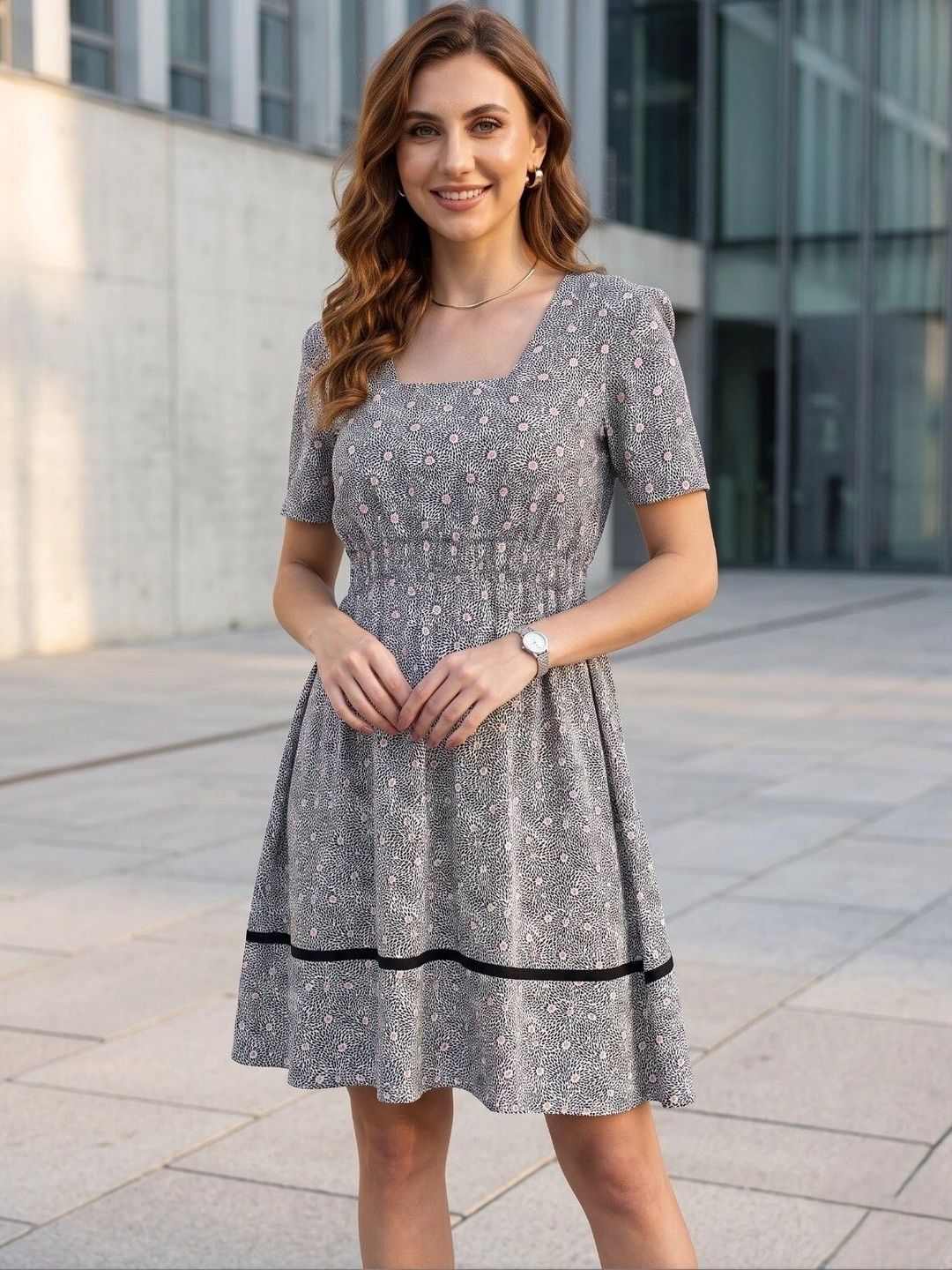 YURAA THE LABEL Print A-Line Dress-picture-13